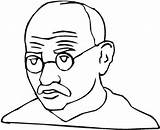 Gandhi Mahatma Pencil sketch template