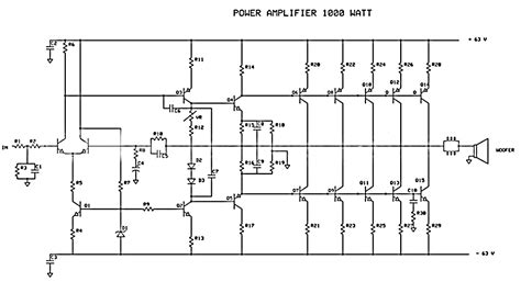 create  watt power amplifier electronic circuit