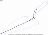 Trowel Drawing Step Draw Line Tools Both Join Them Center Make Tutorials Drawingtutorials101 sketch template
