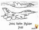 Coloring Pages Airplane Jet Fighter 35 Lightning Kids Ii Colouring Yescoloring Jets Military Print F35 Airplanes Color Planes Force Air sketch template