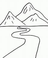 Coloring Mountains Pages Simple Kids sketch template