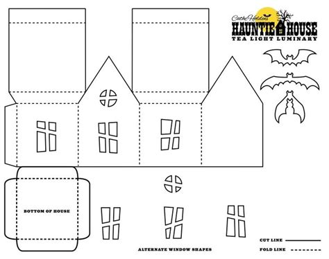 haunted house  printable paper house template house gift box