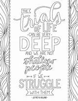 Lds Coloring Pages Deep Trials Life Tomiannie Adult Colouring Printable sketch template