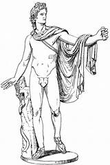 Apollo Greek Coloring Drawing Mythology Gods Roman Pages Statue Goddesses Goddess God Drawings Psf Colouring Sketch  Svg Wikimedia Public sketch template