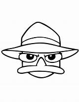 Perry Platypus Coloring Pages Agent Drawing Phineas Ferb Template Drawings Disney Clipart Easy Aid Band Cliparts Face Doodle Colouring Becuo sketch template