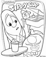 Veggietales Larry Sippy Cup sketch template