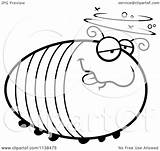Grub Drunk Outlined Chubby Coloring Clipart Cartoon Cory Thoman Vector Template Clipartof sketch template