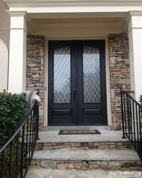 Double Front Doors With Glass Home Interior Exterior