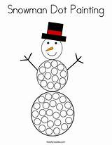 Dot Snowman Painting Coloring Pages Color Winter Twistynoodle Letter Preschool Template Print Noodle Activities Twisty Year Change sketch template
