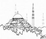 Sophie Istanbul Sainte Hagia Mosquee Byzantine Coloriages sketch template