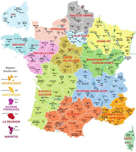 cartes de france cartes des regions departements  interieur