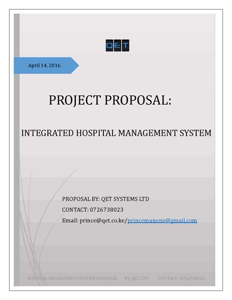 hospital management system project proposal docsity