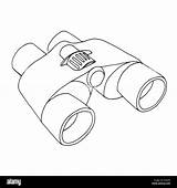 Fernglas Binoculars Flachbild Erkunden Stil sketch template