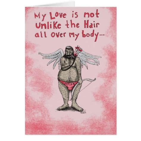 Hairy Cupid Valentines Greeting Card Zazzle