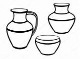 Ceramica Pottery Coloring Ceramics Vaso Terraglie Etnica Jug Aardewerk Cookware Lente Keramiek Meisje Etnische Claus Tratteggio Linear Vector Oggetti sketch template