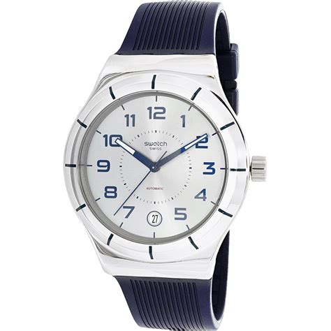 swatch swatch mens irony yis blue rubber swiss automatic fashion