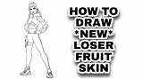Fortnite Loserfruit Skin Drawing Draw sketch template