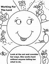 Coloring Pages Labor Working Sunday School Lesson Ant Together Printable Church Lord Kids Color Children Lessons Crafts Activity Class Kindergarten sketch template
