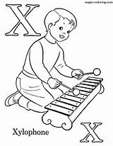 Coloring Xylophone Magic Letter sketch template