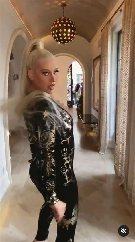 age defying christina aguilera rocks skintight catsuit as she turns 40