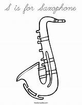 Coloring Saxophone Cursive Built California Usa sketch template
