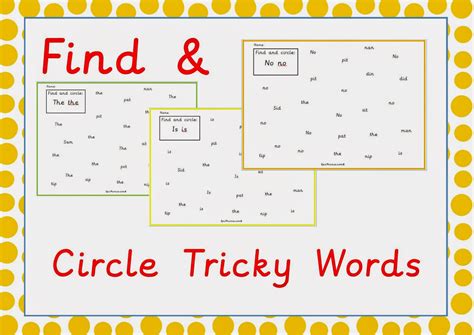 simply kids learning phonics tricky words printable activity
