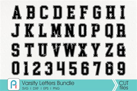 varsity font svg varsity letter svg varsity alphabet svg  cut files design bundles