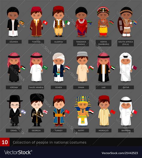 boys  national costumes royalty  vector image