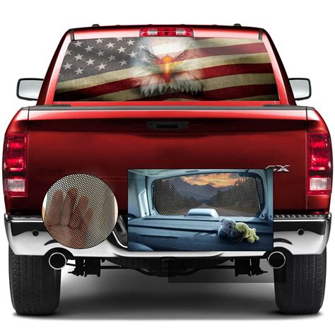 buy rear window decals  trucks pickup american window decal bald eagle  window tint