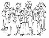 Choir Coloring Coro Igreja Singing Carolers Carols Sagrada Tudodesenhos Clipground Pessoas sketch template