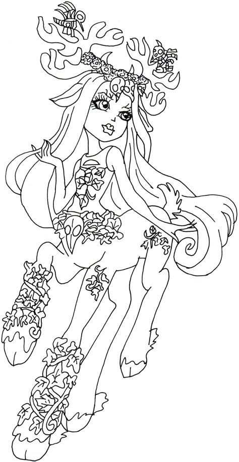 printable monster high coloring pages fawntine fallowheart