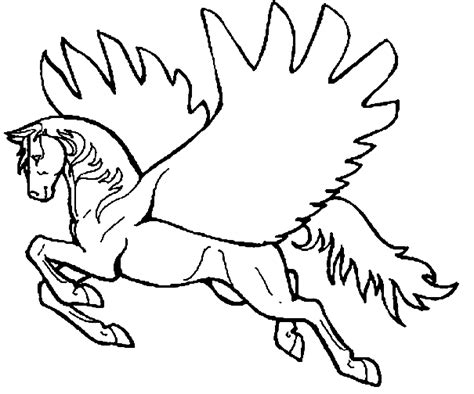 fantasy creatures coloring page pegasus horse  kids network