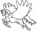 Coloring Horse Pegasus Pages Creatures Fantasy Gif Unicorn Print Horses Kids sketch template