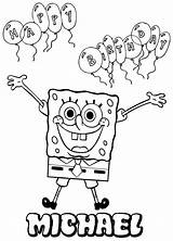 Spongebob Coloring Birthday Pages Happy Name Personalized Sheets Bob Sponge Names Printable Party Drawing Colouring Color Clipart Hygiene Personal Theme sketch template