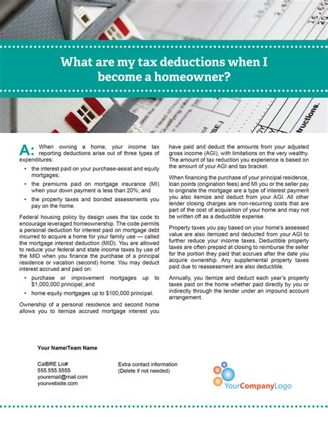 client qa    tax deductions     homeowner