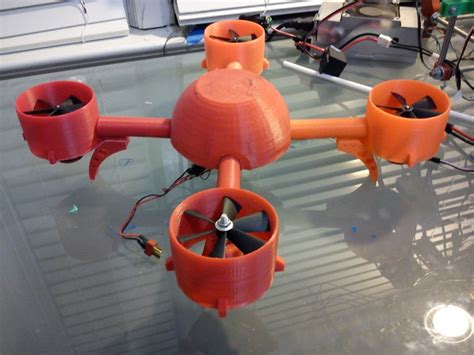 ducted fan quad copter  inlinetwin thingiverse drones concept drone technology quadcopter