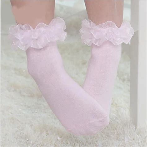 princess girl cute socks sweet vintage lace ruffle frilly ankle socks 0