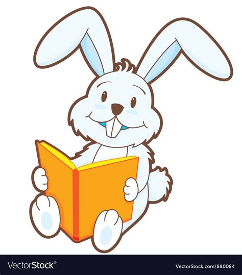 reading bunny royalty free vector image vectorstock