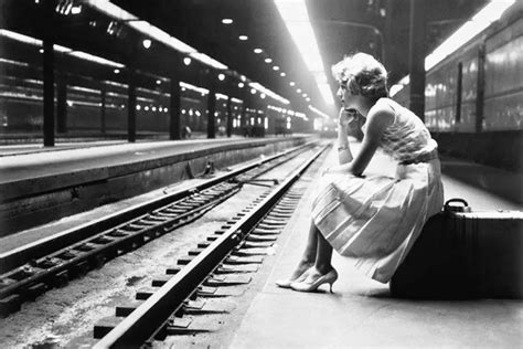 Henripix Teenage Girl Waiting For Train Chicago Illinois 1960 Via