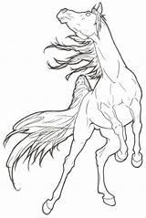Rearing Coloring Pages Horse Arabian Drawing Lineart Horses Deviantart Drawings Line Sketch Printable Colouring Draw Pose Shaped Main Choose Board sketch template