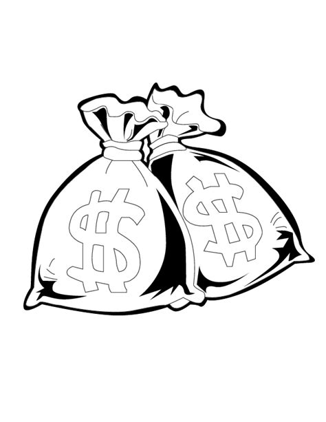 bag  money colouring pages coloring home