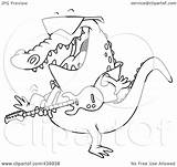 Gator Guitarist Toonaday Royalty Outline Illustration Cartoon Rf Clip sketch template