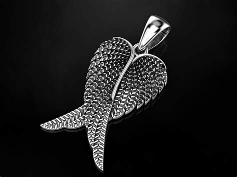blackening 3d print model angel wings pendant cgtrader