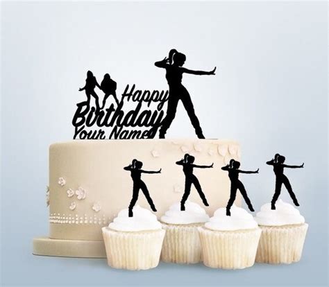 Happy Birthday Hip Hop Female Dance Acrylic Toppers For Party Etsy