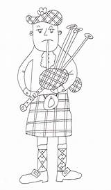 Colouring Thistle Kids Scotch Piper Pages Scottish Printing Template Scotland Electricscotland sketch template