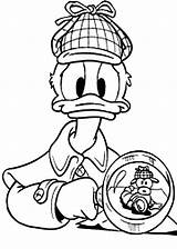 Donald Coloring Duck Detective Sherlock Pages Netart Master sketch template