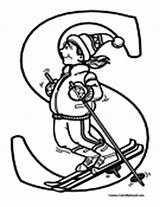 Skiing Coloring Pages Ski Water sketch template