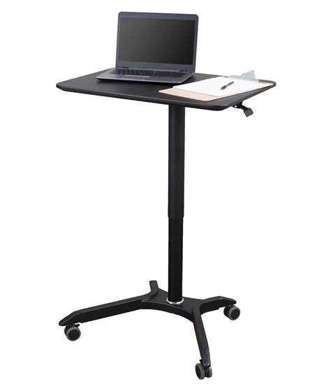 buy stand  desk store pneumatic adjustable height rolling mobile