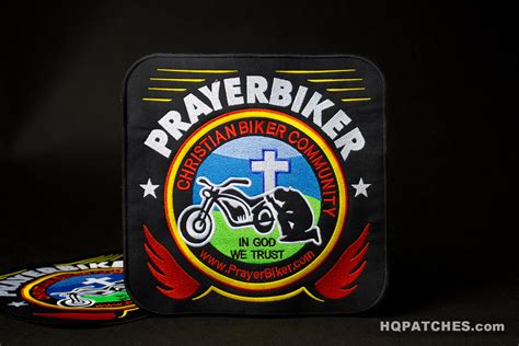 prayerbiker patches  christian biker community custom embroidered