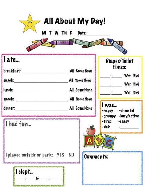 teach  daycare worksheets